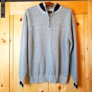 Method 1/4 Zip Knit Cotton Blend Mock Collar Long Sleeve Sweater